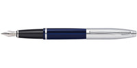 Calais™ Chrome & Blue Lacquer Stainless Steel Medium Nib Fountain Pen