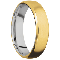 18K Yellow Gold + Satin , Polish Finish + 14K White Gold
