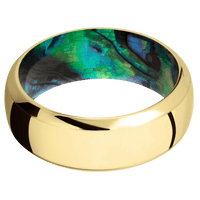 18K Yellow Gold + Polish , Polish Finish + Abalone