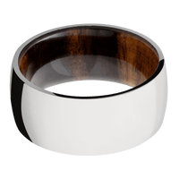 14K White Gold + Polish Finish + Desert Iron Wood