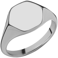 Medium Hexagon signet ring (13.9x12mm) in Titanium, with a Thin style band.