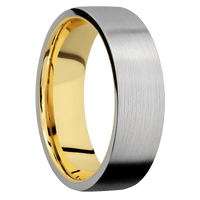 Titanium + Satin Finish + 14K Yellow Gold