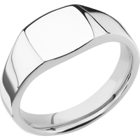 Small Cushion signet ring (10x10mm) in Platinum, with a Wide style band.