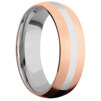 10K Rose Gold + Bead Finish + Titanium