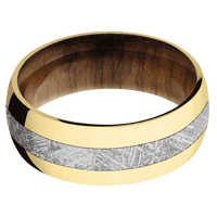 10K Yellow Gold + Polish Finish + Teak