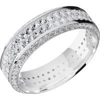 14K White Gold + Polish , Satin Finish