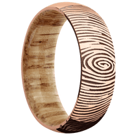 10K Rose Gold + Polish Finish + Natural Oak