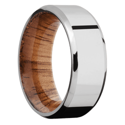 10K White Gold + Polish , Polish Finish + Koa