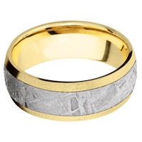14K Yellow Gold + Stone Finish