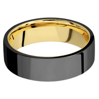 Zirconium + Polish Finish + 18K Yellow Gold