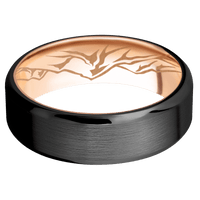 Zirconium + Satin , Polish Finish + 14K Rose Gold