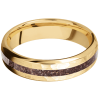 10K Yellow Gold + Hammer , Polish Finish