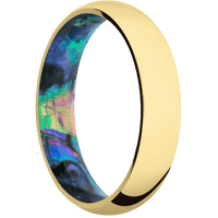 14K Yellow Gold + Polish Finish + Abalone