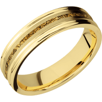 14K Yellow Gold + Sand , Polish Finish
