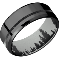 Zirconium + Polish , Polish Finish + Crushed Silver