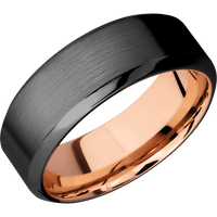 Zirconium + Satin , Polish Finish + 14K Rose Gold