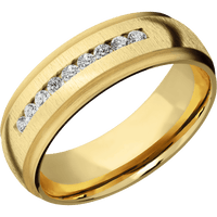 14K Yellow Gold + Crosssatin , Satin Finish