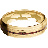 10K Yellow Gold + Treebark3 , Bead Finish