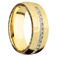 18K Yellow Gold + Hammer Finish