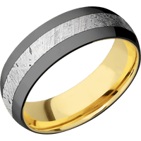 Zirconium + Polish Finish + 18K Yellow Gold
