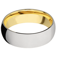 Titanium + Polish Finish + 14K Yellow Gold