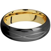 Zirconium + Bead , Polish Finish + 10K Yellow Gold