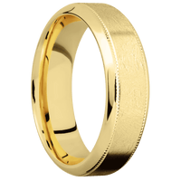 14K Yellow Gold + Distressed , Polish Finish