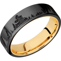 Zirconium + Anglesatin Finish + 14K Yellow Gold
