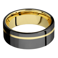 Zirconium + Polish , Polish Finish + 14K Yellow Gold