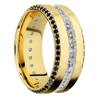 14K Yellow Gold + Hammer , Polish Finish