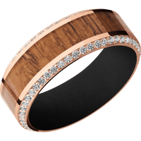 18K Rose Gold + Polish , Polish Finish + Black