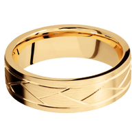 14K Yellow Gold + Satin Finish
