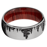 Titanium + Satin Finish + Red Heart
