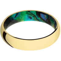14K Yellow Gold + Polish Finish + Abalone