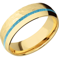 10K Yellow Gold + Hammer , Polish Finish