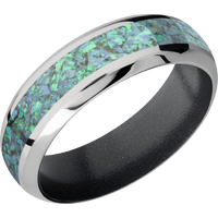 14K White Gold + Polish , Polish Finish + Dark Grey