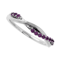 Platinum band with 13 Round Purple Diamond having TCW-.2