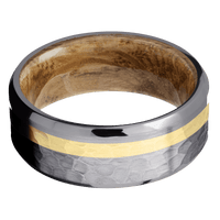 Tantalum + Hammer , Polish Finish + Whiskey Barrel