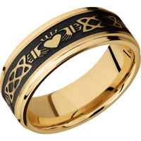 10K Yellow Gold + Sand , Polish Finish