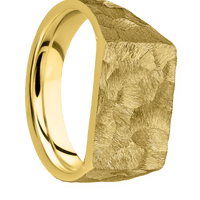 Medium Horizontal Rectangle signet ring (16x11.5mm) in 14K Yellow Gold, with a Wide style band.
