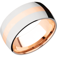 14K White Gold + Polish Finish + 14K Rose Gold
