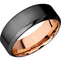 Zirconium + Anglesatin , Polish Finish + 14K Rose Gold