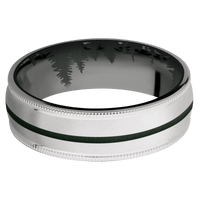 14K White Gold + Anglesatin Finish + Zirconium