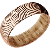 10K Rose Gold + Polish Finish + Natural Oak