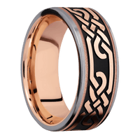 Tantalum + Satin Finish + 14K Rose Gold