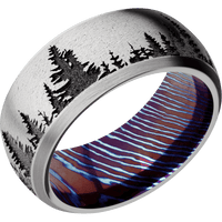 Titanium + Stone , Satin Finish + Titanium Damascus