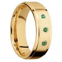 10K Yellow Gold + Satin , Polish Finish