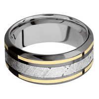 Tantalum Noir + Bead , Polish Finish + Titanium