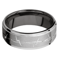10K White Gold + Sand , Polish Finish + Tantalum Noir