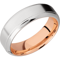 Platinum + Bead , Polish Finish + 14K Rose Gold